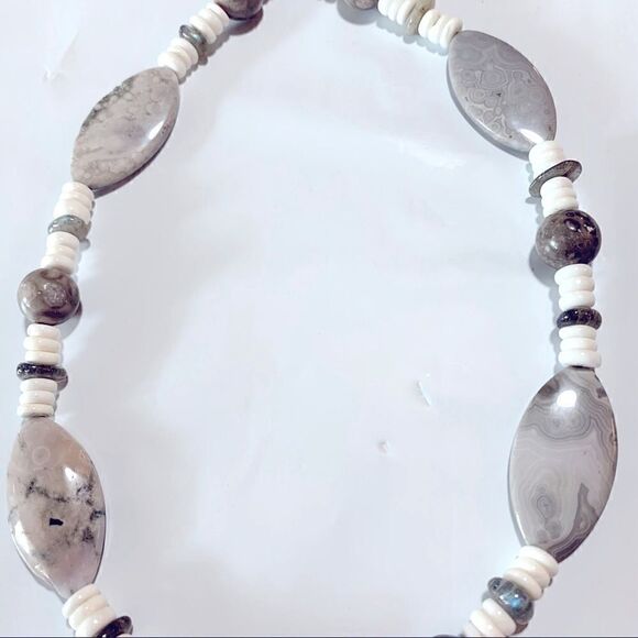 Crazy Lace Agate Necklace Approx 18” (20 Crazy Lace Stones) Gorgeous - Picture 3 of 12